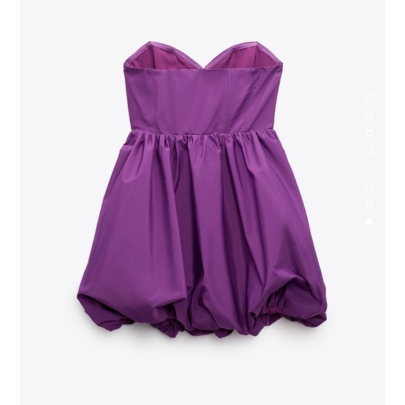 NWT ZARA WOMAN VOLUMINOUS MINI DRESS PURPLE - Picture 16 of 17